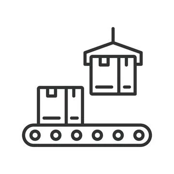 Packaging Automation Systems, icon in line design. Packaging, automation Stock-Illustration