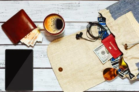 Packaging the backpack for a trip Stock Photos