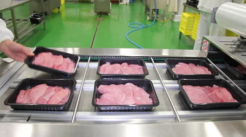 Packaging of beef meat Stock Footage 42889839