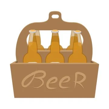 Packaging with beer cartoon icon Stock Illustration