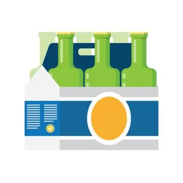 Packaging of beer isolated on white background. Illustrazione stock