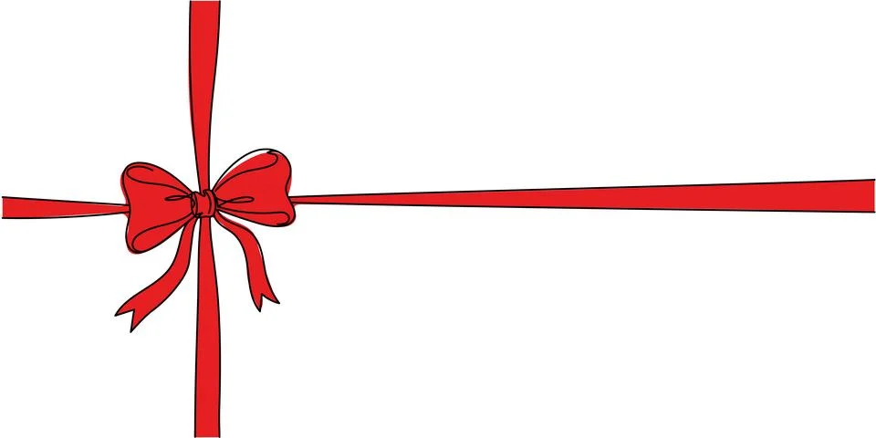 Packaging bow Cube shape present box, tied with red wrapping ribbon. Editab.. Stock Illustration