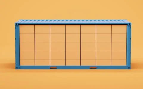 Packaging box and container, 3d rendering. 库存插图