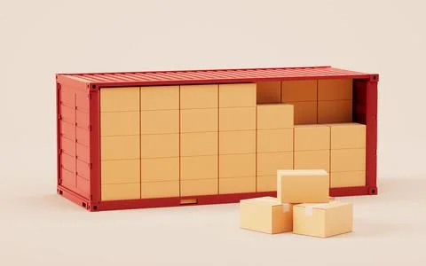 Packaging box and container, 3d rendering. 库存插图