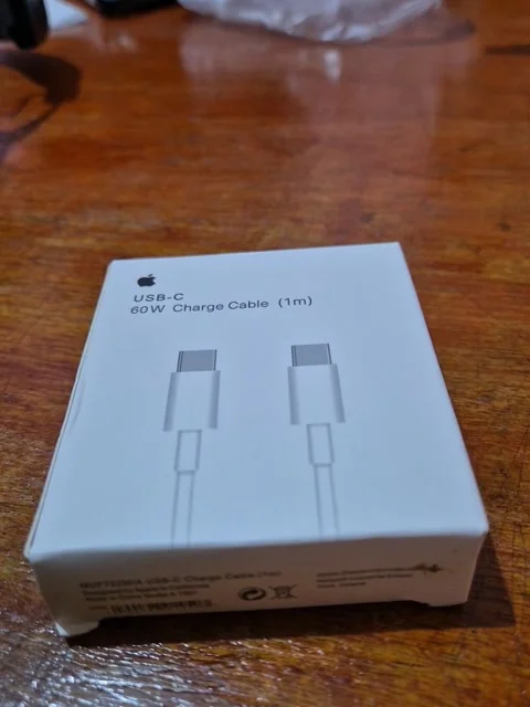 Packaging box for an Apple USB-C 60W charge cable Stock Footage 336659607
