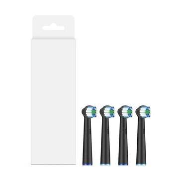 Packaging Box, Black Electric Toothbrush Refills Stock Illustration