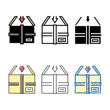Packaging in box color icon vector mix Stock Illustration