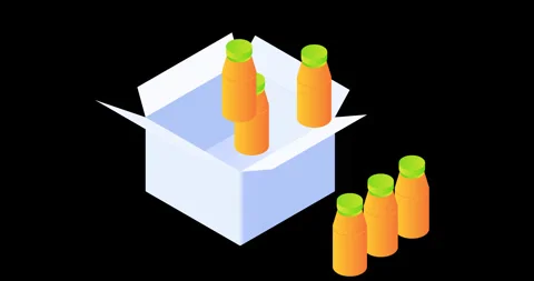 Packaging box delivery Video stock 253983431