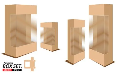 Packaging Box Design. Box set isolated on white background. Stock Illustration