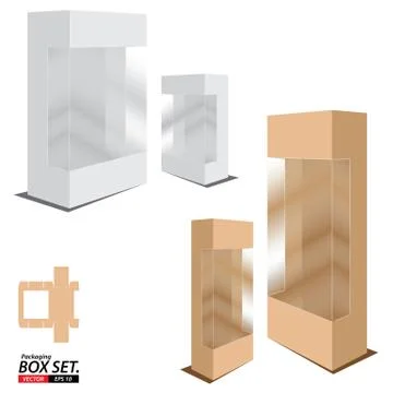 Packaging Box Design. Box set isolated on white background. Stock Illustration