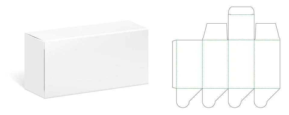 Packaging Box Die Cut Template With 3D Preview Illustrazione stock