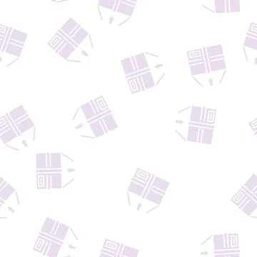 Packaging in box glyph seamless pattern Stock Illustration