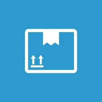 Packaging box icon with arrow symbol. Shipping pack simple vector illustratio Stock Illustration