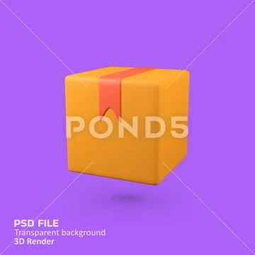Packaging Box isolated 3d render icon illustration PSD Template