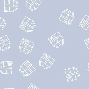 Packaging in box line seamless pattern 스톡 일러스트