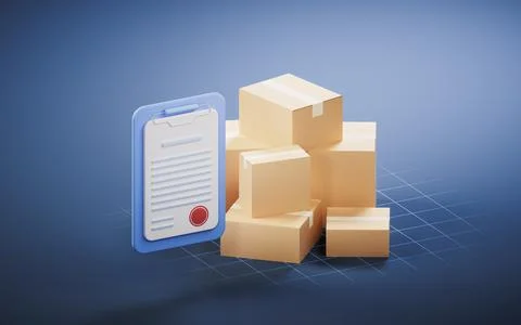 Packaging box with paper board, 3d rendering. 库存插图