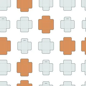 Packaging Box Template Seamless Pattern Stock Illustration