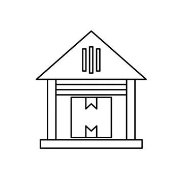Packaging box in warehouse icon Stock Illustration