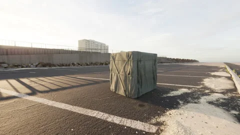 Packaging Boxe Wrapped on empty parking Stock Footage 234131641