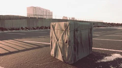 Packaging Boxe Wrapped on empty parking Illustrazione stock