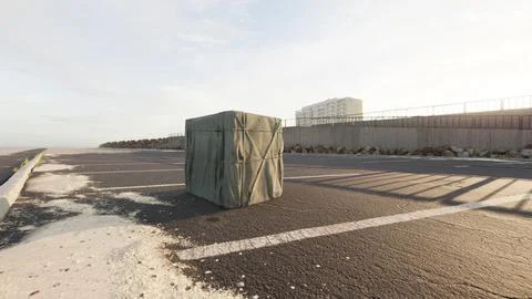 Packaging Boxe Wrapped on empty parking Illustrazione stock