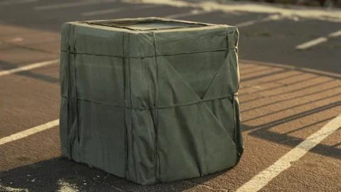 Packaging Boxe Wrapped on empty parking 库存插图