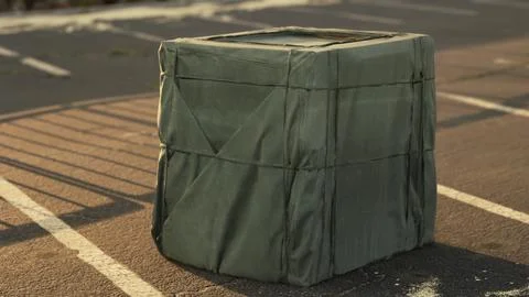 Packaging Boxe Wrapped on empty parking 库存插图