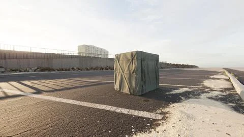 Packaging Boxe Wrapped on empty parking 库存插图
