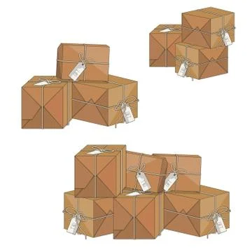 Packaging boxes with gift tag Stock-Illustration