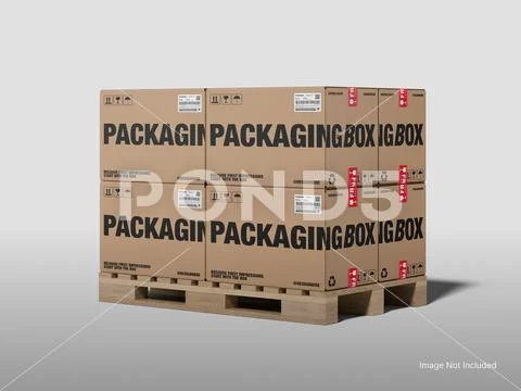 Packaging Boxes Stacked Mockup for Delivery Branding PSD Template