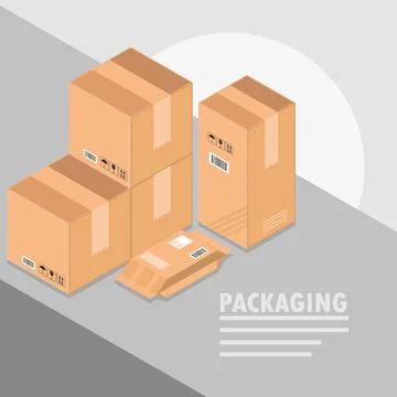 Packaging cardboard boxes Stock Illustration