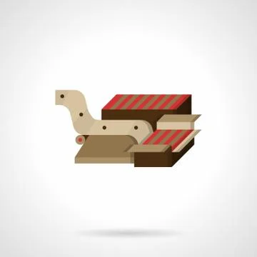 Packaging chocolates machine flat vector icon イラスト素材