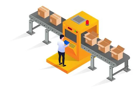 Packaging closing machine Stock Illustration