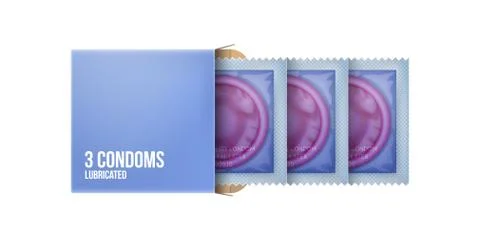 Packaging with a condoms. Stock Illustration