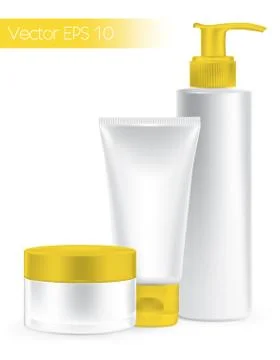 Packaging containers yellow color Stock Illustration