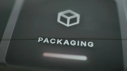 Packaging control tile reacts beneath box symbol Stock Footage 346022752