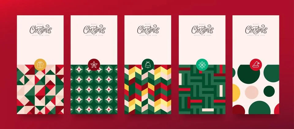 Packaging design with christmas pattern festive icon and calligraphy letter.. Stock Illustration