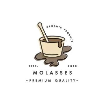 Packaging design template logo and emblem - syrup and topping - molasses. Logo Stock Illustration