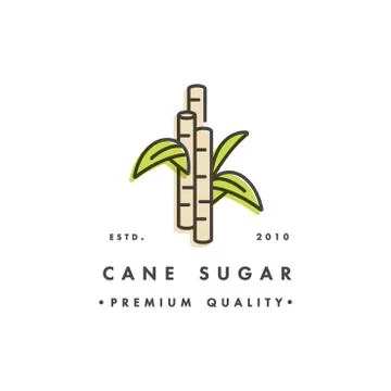 Packaging design template logo and emblem - sugar production - cane sugar. Logo Stock Illustration