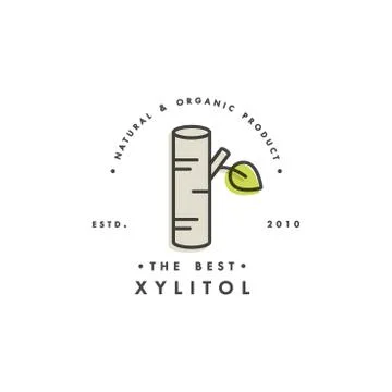 Packaging design template logo and emblem - sugar - xylitol. Logo in trendy Stock Illustration