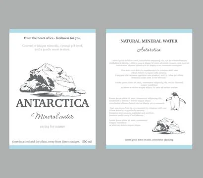 Packaging design. water bottle. Label design Stock Illustration