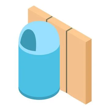 Packaging disposal icon, isometric style 스톡 일러스트