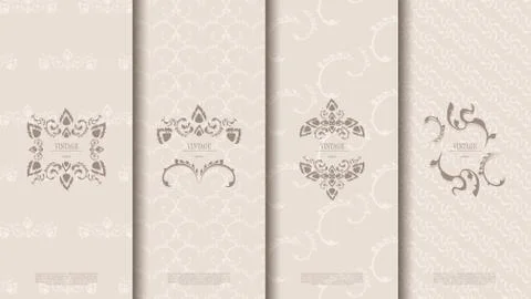 Packaging of exotic Thai pattern element concept earth tone vintage backgroun Illustrazione stock