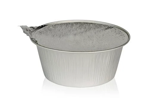 Packaging of a flan Stock Photos