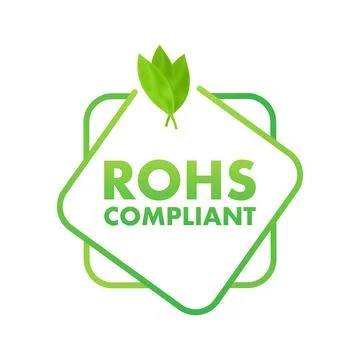 Packaging with green rohs compliant. Logo symbol. Green energy background Stock Illustration