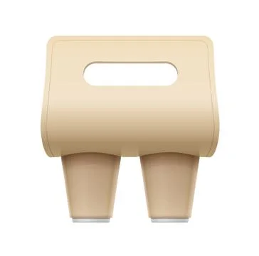 Packaging with handle for two coffee cup. Vector illustration. Stock Illustration