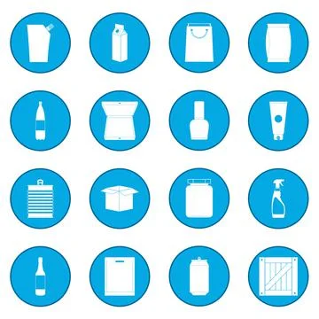 Packaging icon blue Stockillustratie