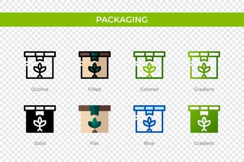 Packaging icon in different style. Packaging vector icons designed in outli.. Stock Illustration