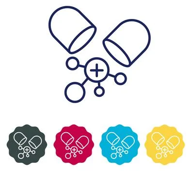 Packaging Icon - Fortified with Multi-Vitamins - Stock Icon Stock Illustration