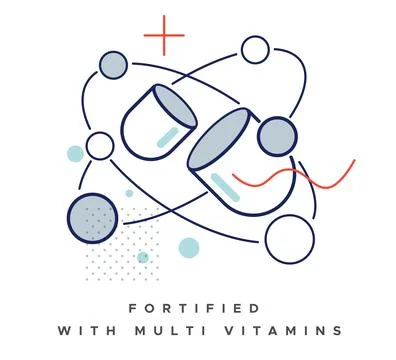 Packaging Icon - Fortified with Multi-Vitamins - Stock Icon Stock Illustration